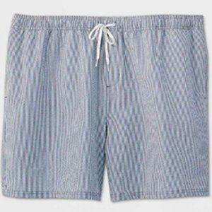 Men's Striped Elastic Waist Swim Trunks 2XL - NWT